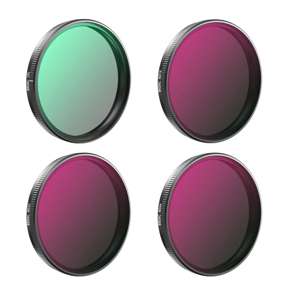 BRDRC UV/CPL/ND8/16/32/64 Filter Kits For DJI Osmo Action 3 4 5 Pro Optical Glass Aluminum Alloy Frame Action Camera Accessories