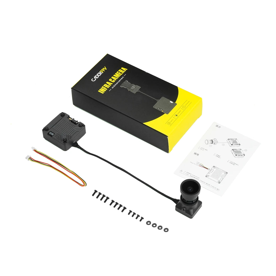 CADDX Infra V2 Camera No-Light Night Camera Analog VTX Kit 0 Lux Super WDR 1500TVL 131° FOV Black and White Sensor for FPV Drone
