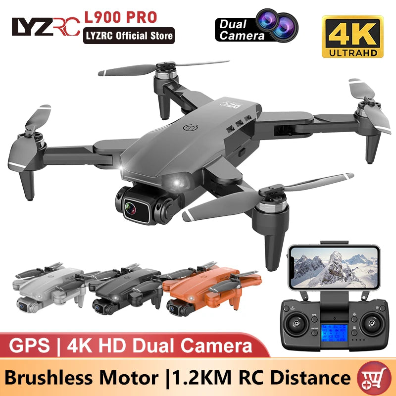 LYZRC L900 PRO Drone 4K Professional HD Dual Camera GPS Dron Brushless Foldable Quadcopter 5G WIFI Photography Mini RC Drones