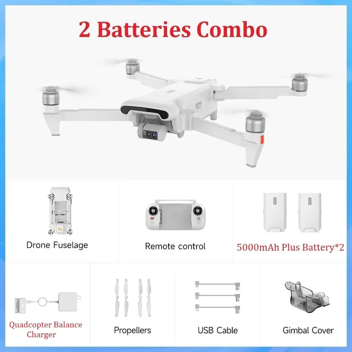 FIMI X8 Tele Dual lens 2024 New Drone 4K 60fps AI Super Night Video Gimbal Smart Tracking Pro Drone 5000mAh Plus Version