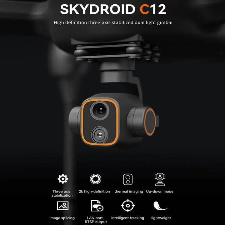 Skydroid C12 2K High Definition Thermal Imaging Camera Three-Axis Stabilized Dual Light Gimbal Dynamic Tracking Camera