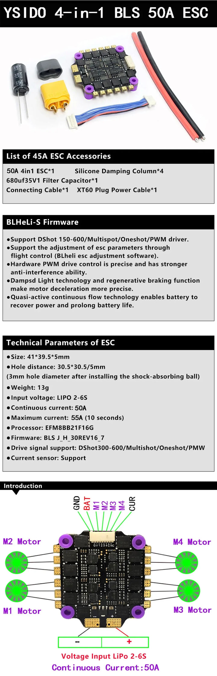 F405 V3 FC BLS 4-in-1 50A  F405 50A Stack  ESC for Freestyle Drone Model VS SpeedyBee rc cars for adults  car accessories