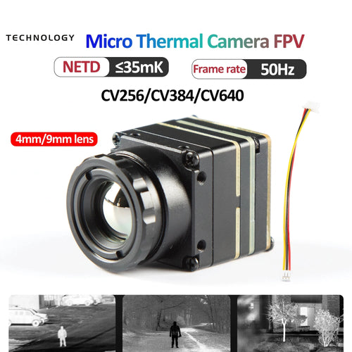 FPV Thermal Camera Module 256x192/384x288/640x512 - CVBS 4mm/9mm Lens