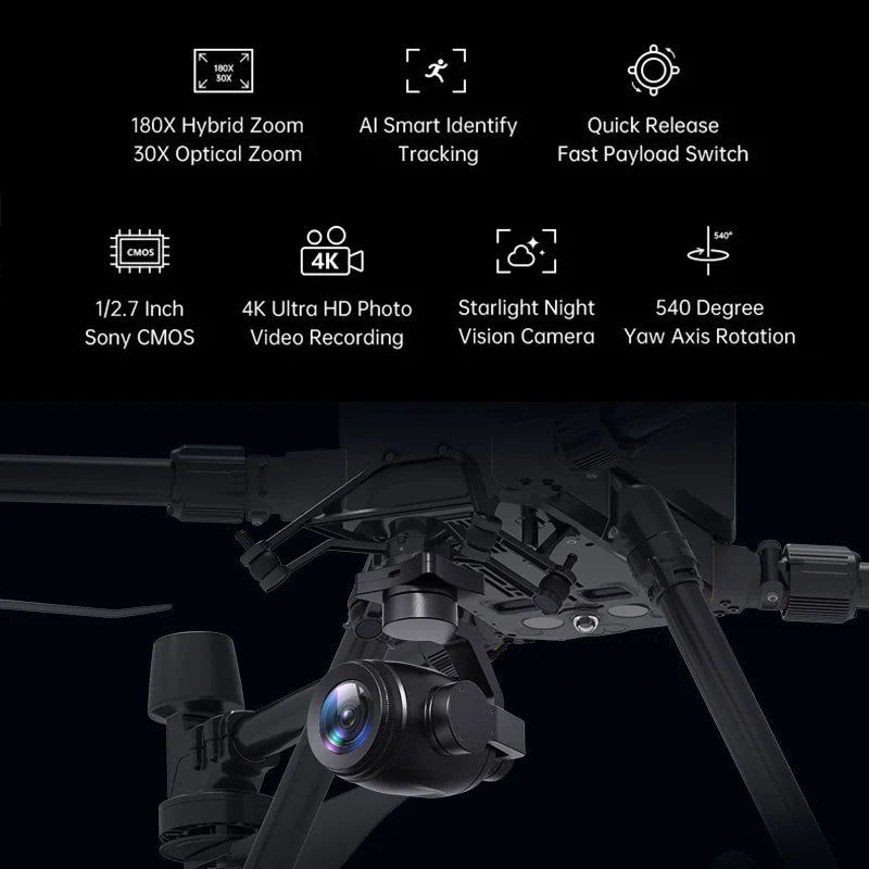 SIYI ZR30-D 4K 8MP Ultra HD 180X Hybrid 30X Optical Zoom Gimbal Camera DJI Matrice 300 RTK Drone M300 Payload Surveillance