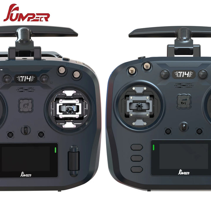 Jumper T14 ELRS RC Radio Transmitter 1W — 2.4GHz or 915MHz, CNC Hall Gimbals, OLED, Foldable Antenna
