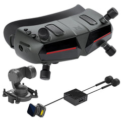 Walksnail Avatar Goggles X with gimbal-mounted camera and enclosed video transmitter kit