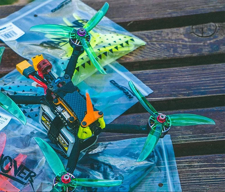 Gemfan 5136 5" 3-Blade FPV Propellers — Racing & Freestyle, Green / Neon Yellow / Black / Red / Blue, Bulk Pack