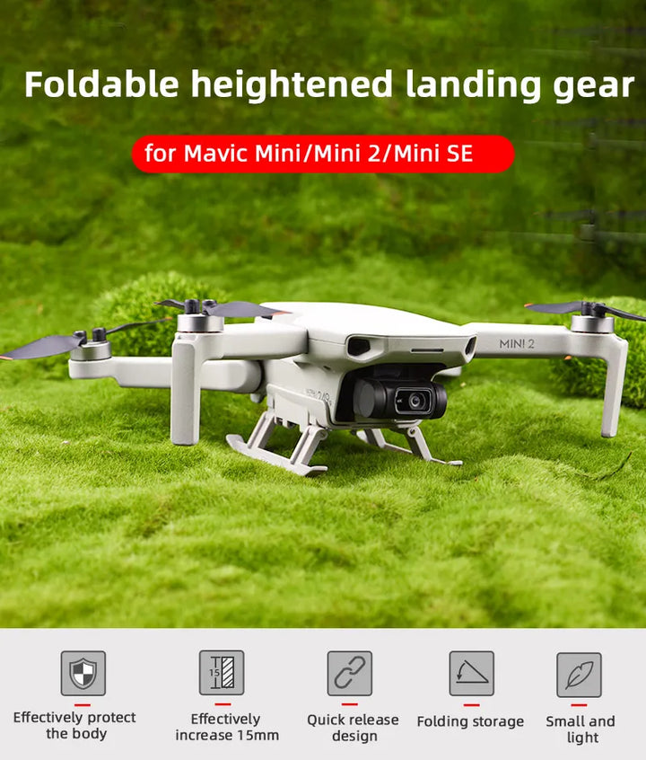 Foldable Landing Gear for DJI Mavic Mini 1/2/3/Air 2/2S/Pro Support Leg Height Extender Stand Mount Protector Drone Accessory