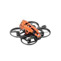 GEPRC DarkStar22, elevated rear angle showing orange frame and circular guards