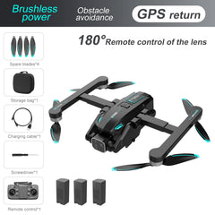 S188 GPS Rc Drone 4K HD Dual Camera Electric Control 180° Professional 5G Aerial Photography Obstacle Avoidance Brushless - Thedroneflight