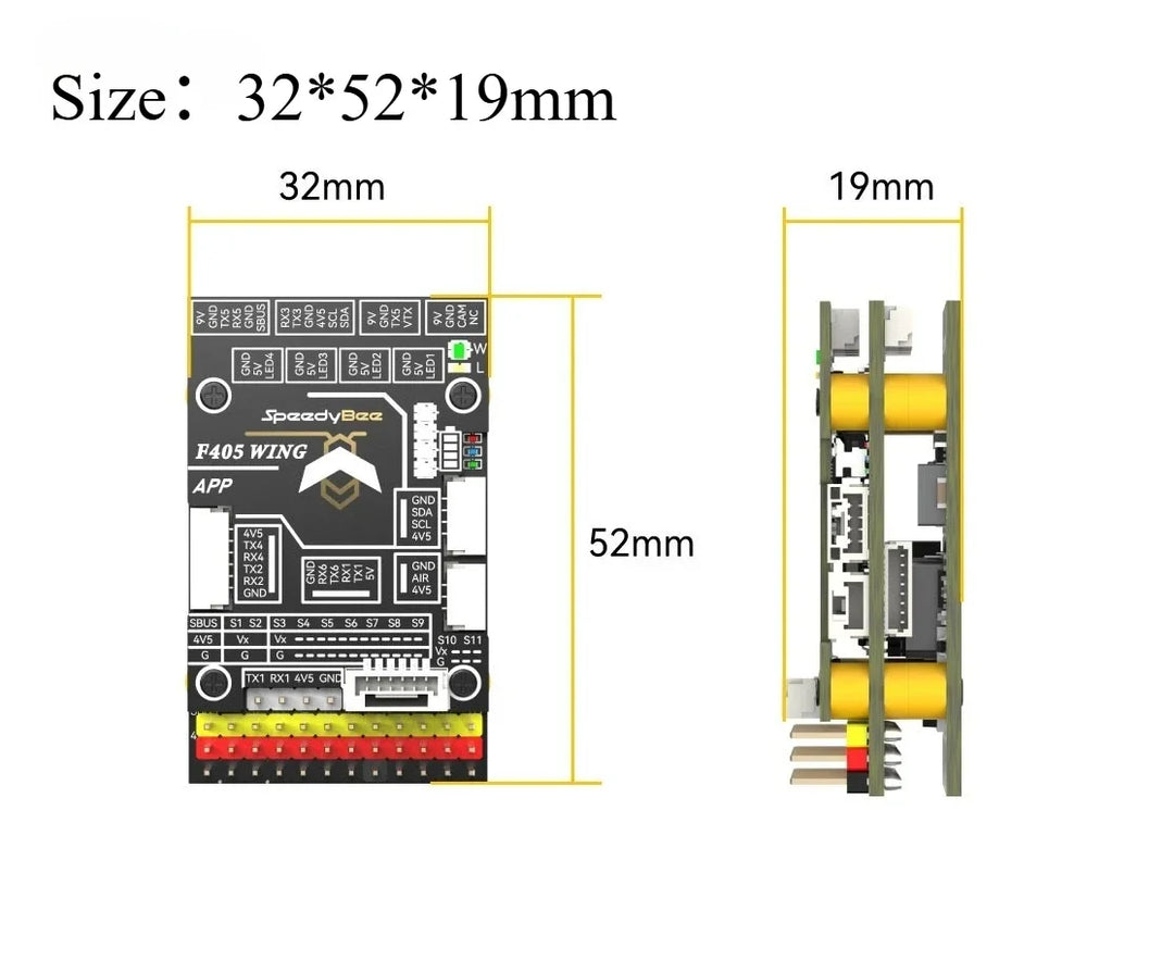 SpeedyBee F405 Wing Mini - Fixed Wing Flight Controller 2-6S for RC Airplanes