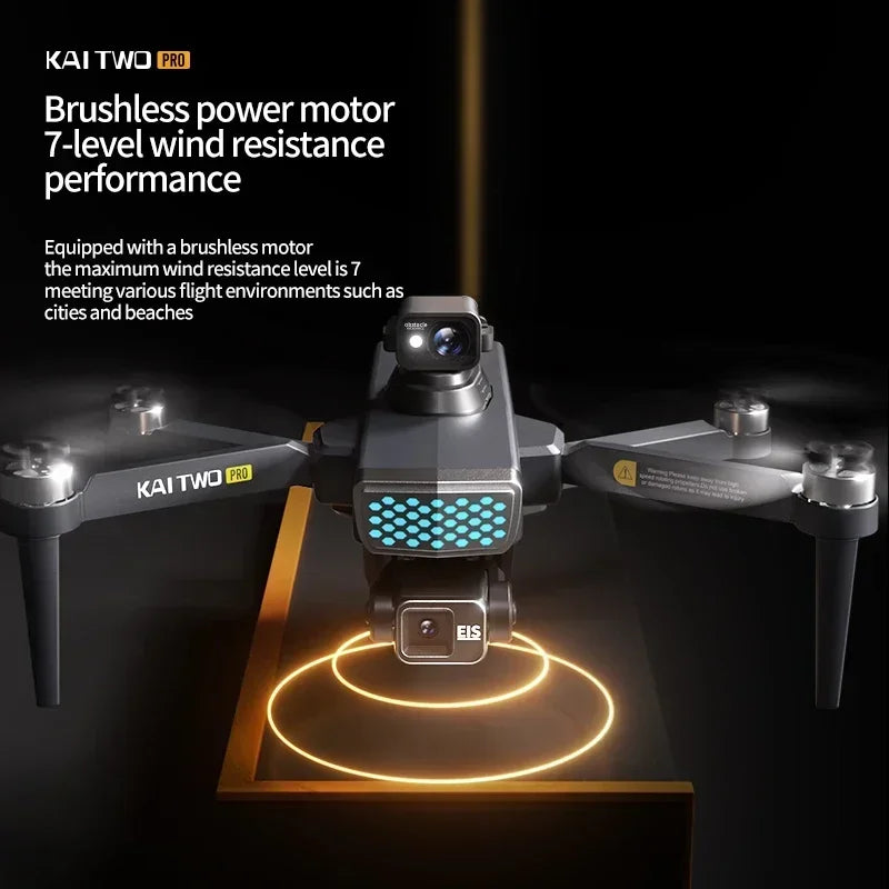 KAI TWO PRO GPS Drone 4K Professional 8K Three Axis Self Stabilization HD Camera 360° Obstacle Avoidance Brushless RC Quadcopter