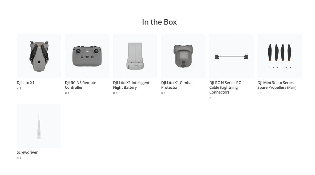 DJI Lito X1 Drone — 1/1.3-Inch Sensor, Full-Range Obstacle Avoidance, 15km HD Video Transmission, Light Yellow or Light Grey