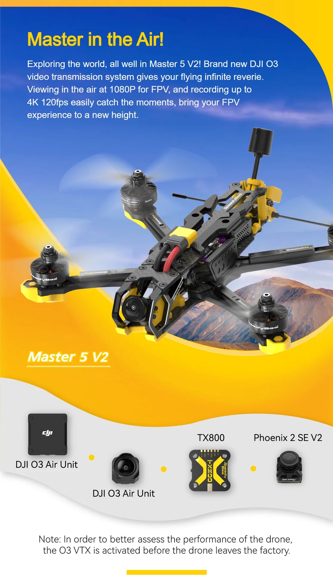 SpeedyBee Master 5 V2 5" FPV Drone - DJI O3 Air Unit F405 V3 2306 1900KV 6S
