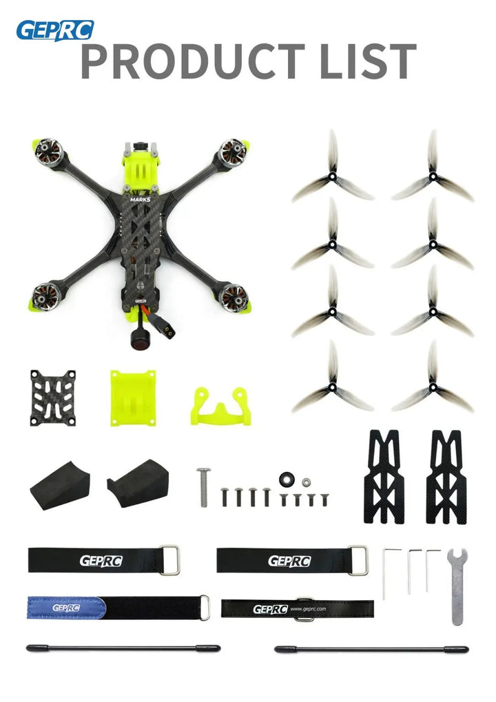 GEPRC MARK5 Analog Freestyle FPV Drone 4S/6S 5Inch SPEEDX2 2107.5 GEP-F722-BT-HD V3 RC FPV Quadcopter LongRange Freestyle Drone