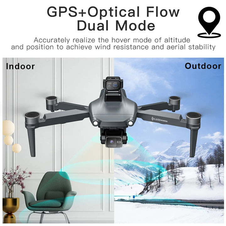 L600 Pro GPS Drone 3 Axis Gimbal 4K Profesional Aerial Photography Camera RC Quadcopter Laser Obstacle Avoidance Mini UAV Toys