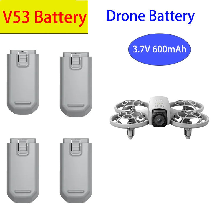 4DRC V53 Drone Battery — 3.7V 600mAh LiPo, Original Spare Part, CE Certified