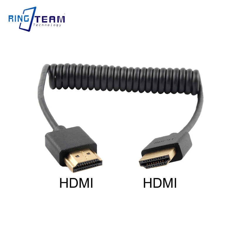 4K HDMI 2.0 Coiled Extension Cable — Male-to-Male, 60Hz, HDR, ARC | HDMI / Mini / Micro