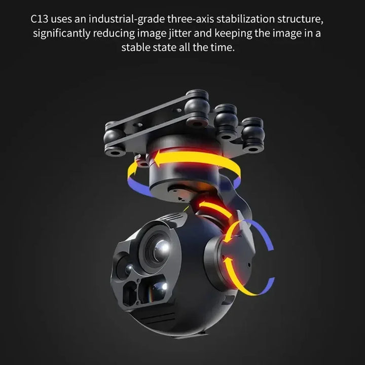 Skydroid C13 Multi-Sensor Gimbal — 30X Zoom, EO/IR/Laser, AI Target Lock, 3-Axis, UAV