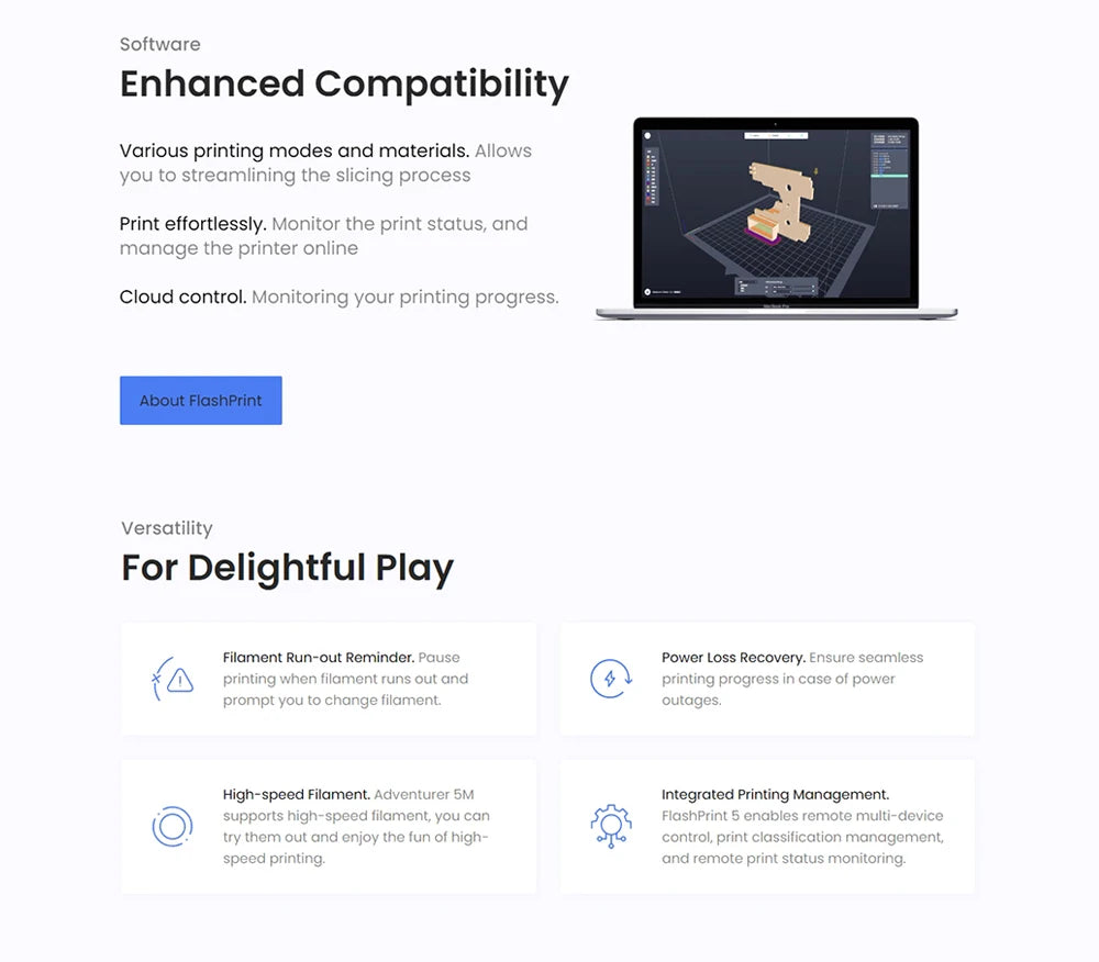 Flashforge Adventurer 5M 3D Printer | High Speed Auto-Leveling Direct Extruder