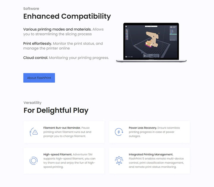 Flashforge Adventurer 5M 3D Printer | High Speed Auto-Leveling Direct Extruder