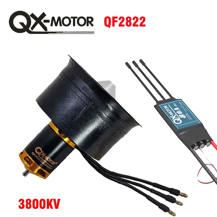 QX-MOTOR 64mm EDF Set w/ Brushless motor 2200kv 2400kv 3500kv 3800kv 4300kv and 60A 80A brushless ESC for FMS Freewing Rc Drone