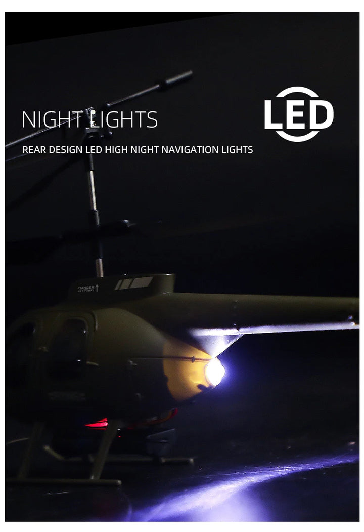 RC Helicopter Military 4CH LED Lights 4K Camera Altitude Hold Remote Control Helicopter For Adults Birthday Children Gifts Toys