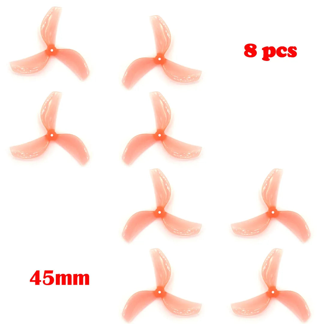 8PCS Gemfan 45mm 3Blade PC Propeller T-Mount 1mm 1.5mm 4CW 4CCW for FPV Freestyle Tinywhoop Drones RC Quadcopter DIY Parts