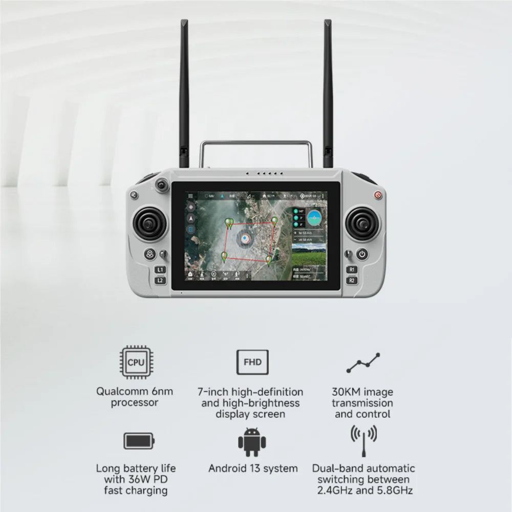 Skydroid G20 Enterprise UAV Ground Station — 30km Dual-Band, 6nm, 7" HD Display, 2.4/5.8GHz