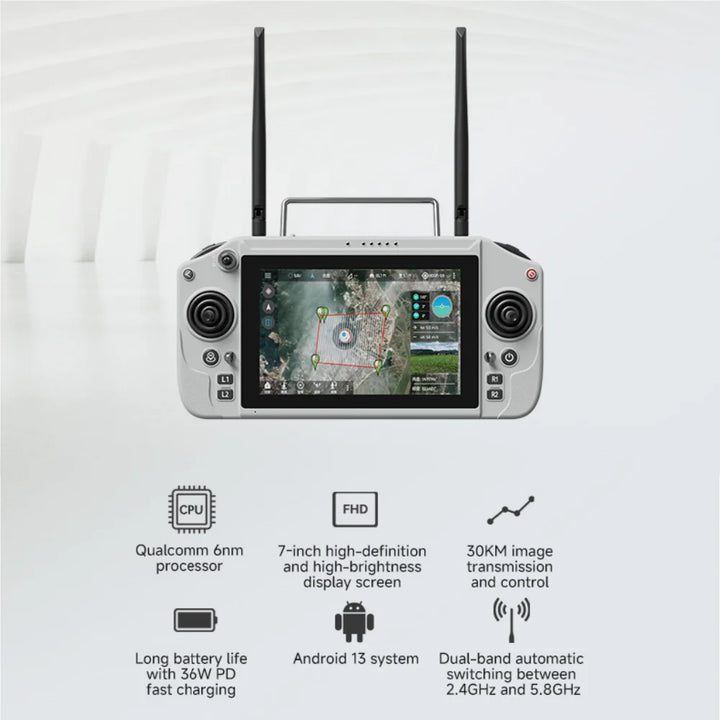 Skydroid G20 Enterprise UAV Ground Station — 30km Dual-Band, 6nm, 7" HD Display, 2.4/5.8GHz