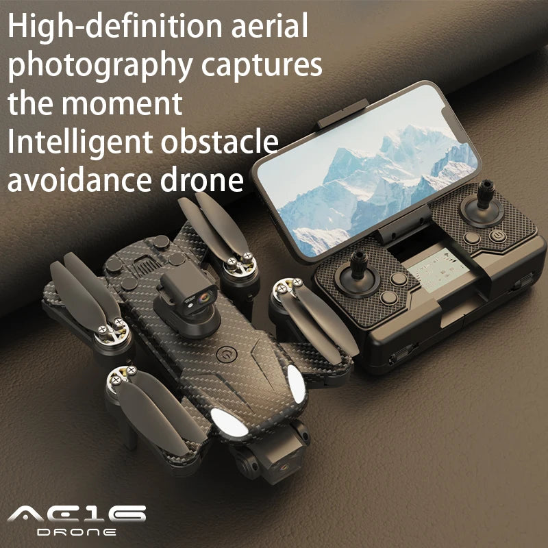 New AE16 RC Drone 8K GPS Professional HD Aerial Photography Triple-Camera WIFI Omnidirectional Obstacle Avoidance Children Toys