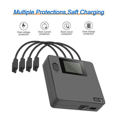 For DJI Air 3 Drone Battery Digital Display Charger 6 In 1 Charging Hub Fast Smart Charger With USB Adapter Port Accessories - Thedroneflight