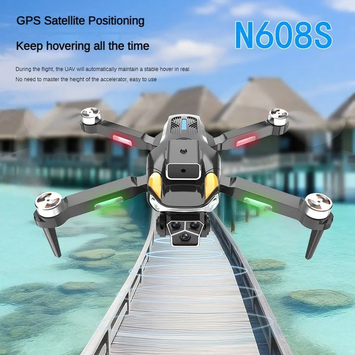 N608S Mini Drone 8K Brushless Three Camera Optical Flow 5G WIFI FPV 4K Dual Camera Drones RC Quadcopter Dron Mini Drone Toys