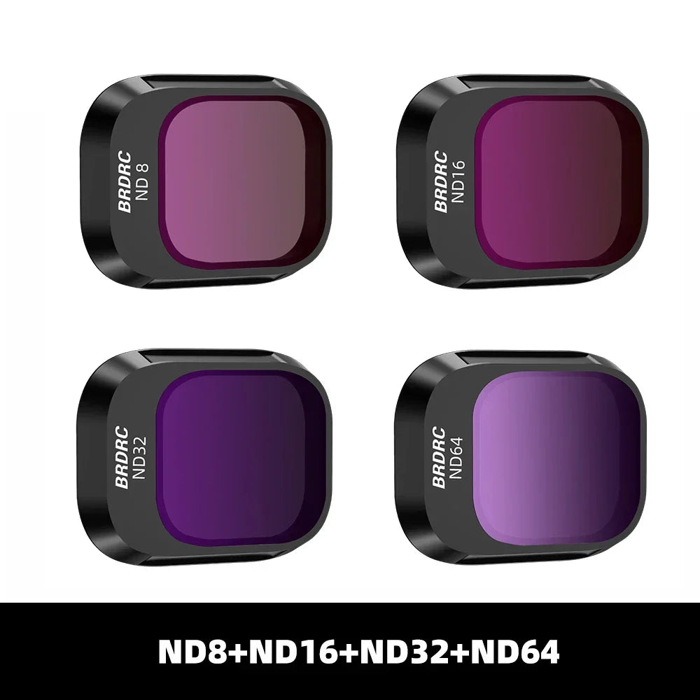 BRDRC Lens Filters for DJI Mini 4 Pro - UV CPL ND8/16/32/64 ND-PL Set