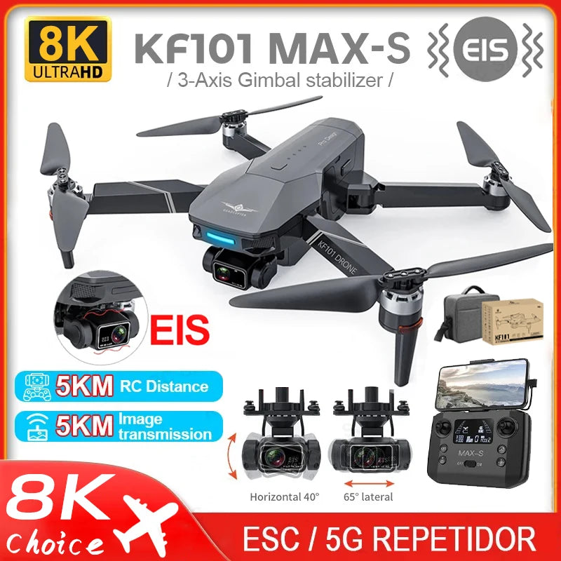 KF101 MAX-S Drone Professional 8K HD Camera Aerial Photography GPS RC Aircraft Four-Sided Obstacle Avoidance Foldable Quadcopter
