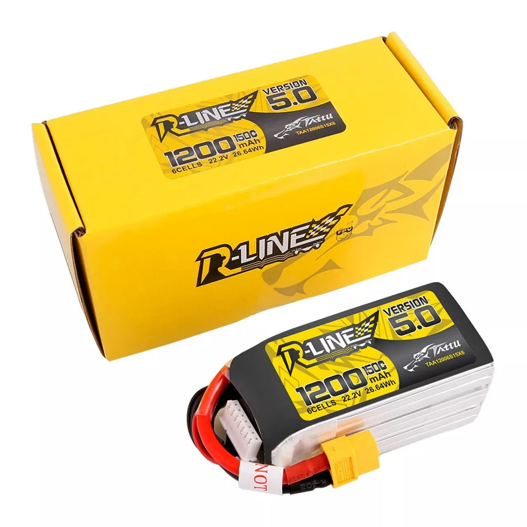 Tattu R-Line 5.0 V5 150C 850 1050 1200 1300 1550mAh Lipo Battery 3S/4S/6S XT30 XT60 Plug FPV Racing Drone RC Quadcopter