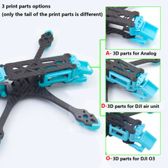 PhiSital Mark5 HD 225mm Carbon Fiber FPV Frame Kit 5inch for Digital O3 air RC Quadcopter FPV Racing Drone BN220 GPS DIY parts