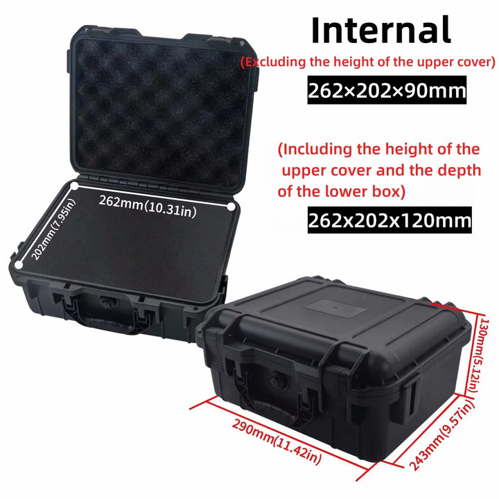 FNICEL Waterproof Hard Carry Case with Pre-Cut Sponge — Drone, FPV, Camera & Equipment Protection