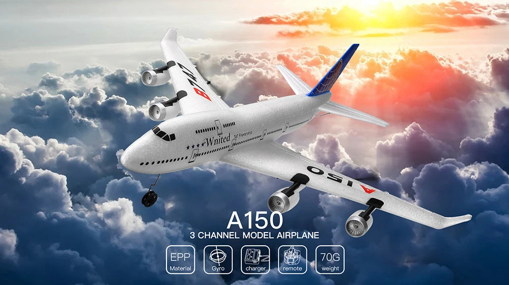 WLtoys XK A150 2.4G 3CH RC Airplane Fixed Wing Plane Outdoor Toys Drone Boeing B747 Airliner Model Glider Toys For Adult Gift