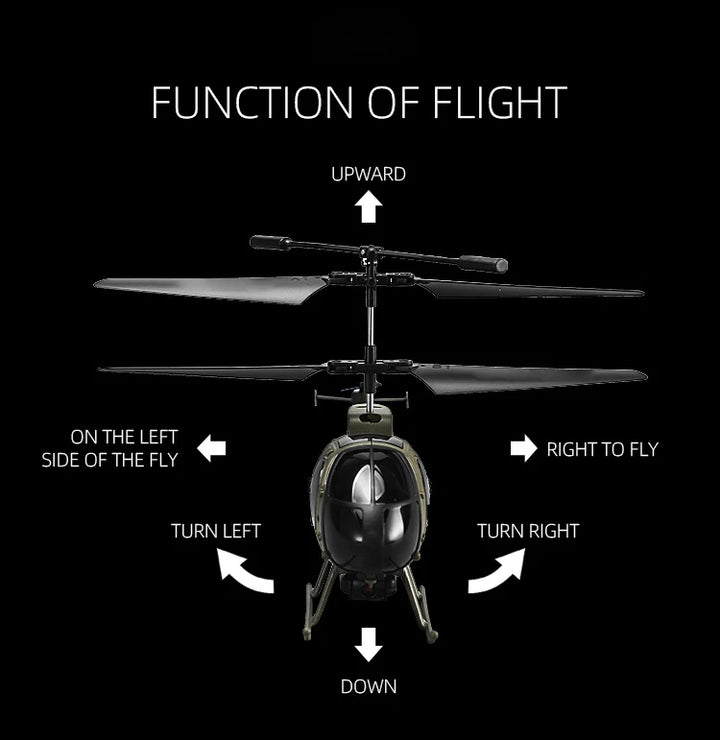 RC Helicopter Military 4CH LED Lights 4K Camera Altitude Hold Remote Control Helicopter For Adults Birthday Children Gifts Toys