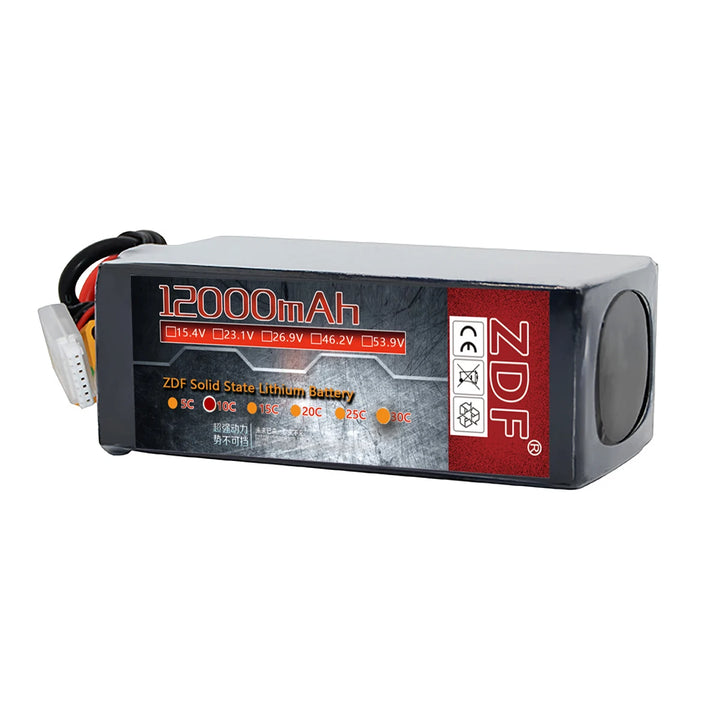 ZDF Power 12,000mAh LiHV Solid-State Battery — 6S, 7S, 12S or 14S for UAV and Fixed-Wing Aircraft