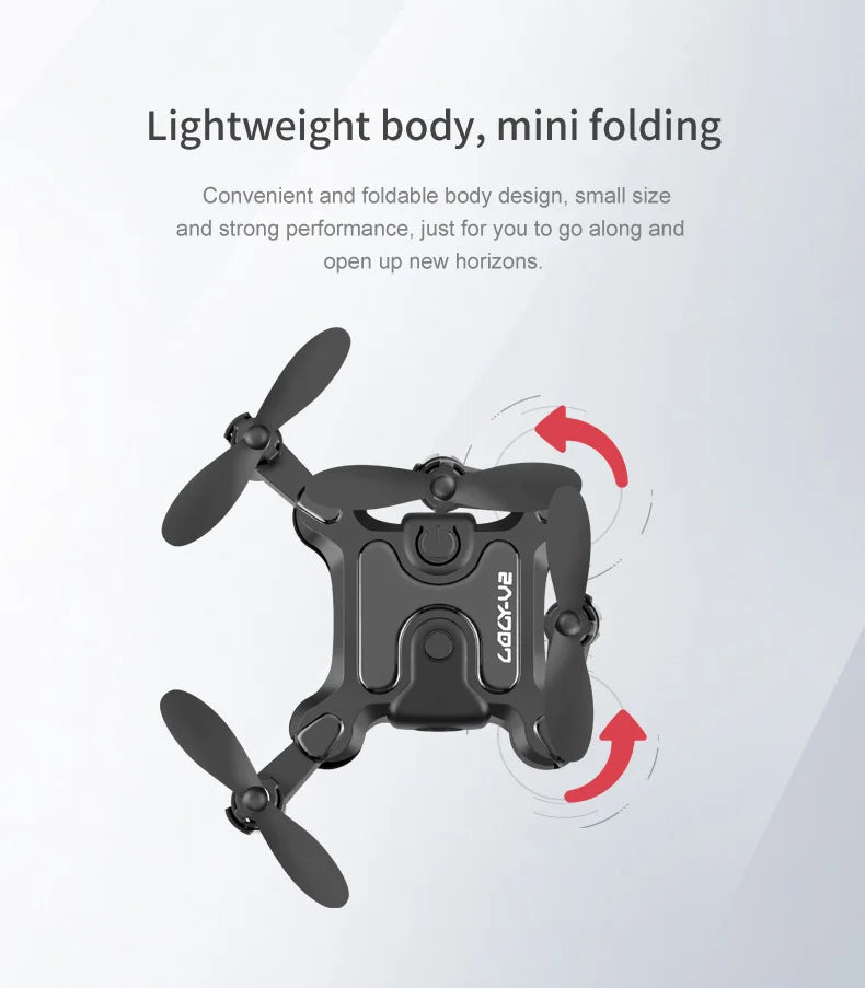 Lenovo V2 Mini Pocket Elf Drone With Camera 4k 1080p Fpv Rc Drone Profesional Five-sided Obstacle Avoidance Helicopter Drone Toy