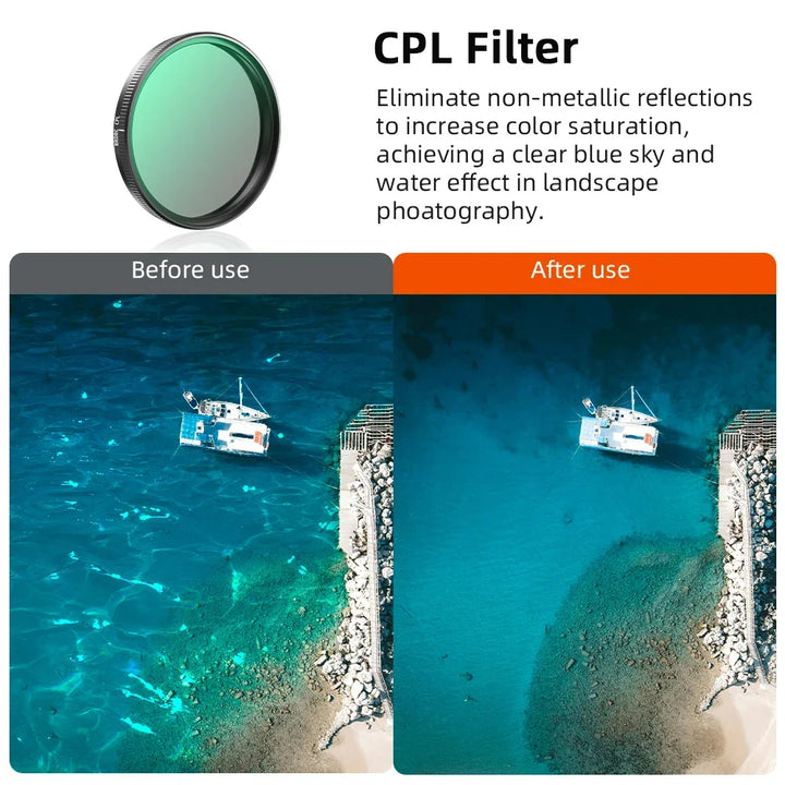 BRDRC UV/CPL/ND8/16/32/64 Filter Kits For DJI Osmo Action 3 4 5 Pro Optical Glass Aluminum Alloy Frame Action Camera Accessories