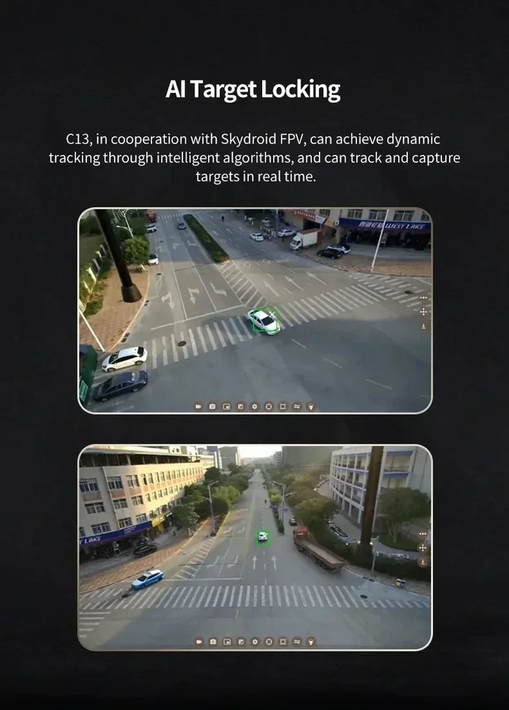 Skydroid C13 3-Light Gimbal — 30X Zoom, 640px Thermal, 2K EO, 1km Laser Rangefinder, AI Lock