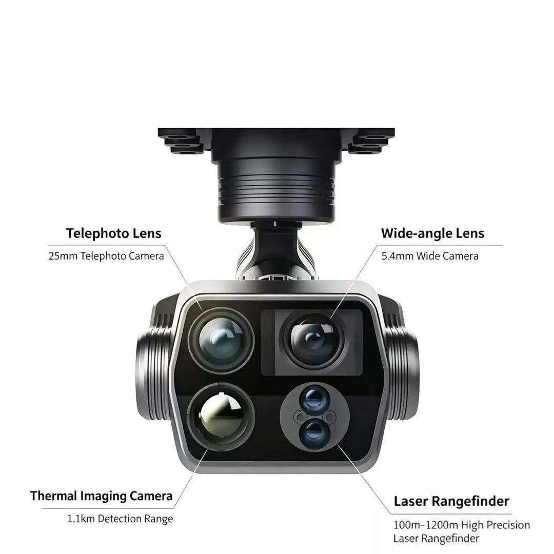 Skydroid C14 Pro 4-in-1 UAV Gimbal Payload — 48MP Dual Visible, 640×512 Thermal, 1.2km Rangefinder, 3-Axis, 210g