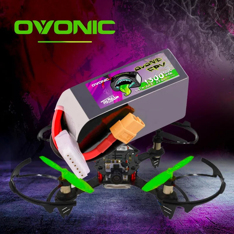 Ovonic 6S 1300mAh 120C 22.2V LiHV Battery for 1/10 Rock Crawler with XT60 Plug