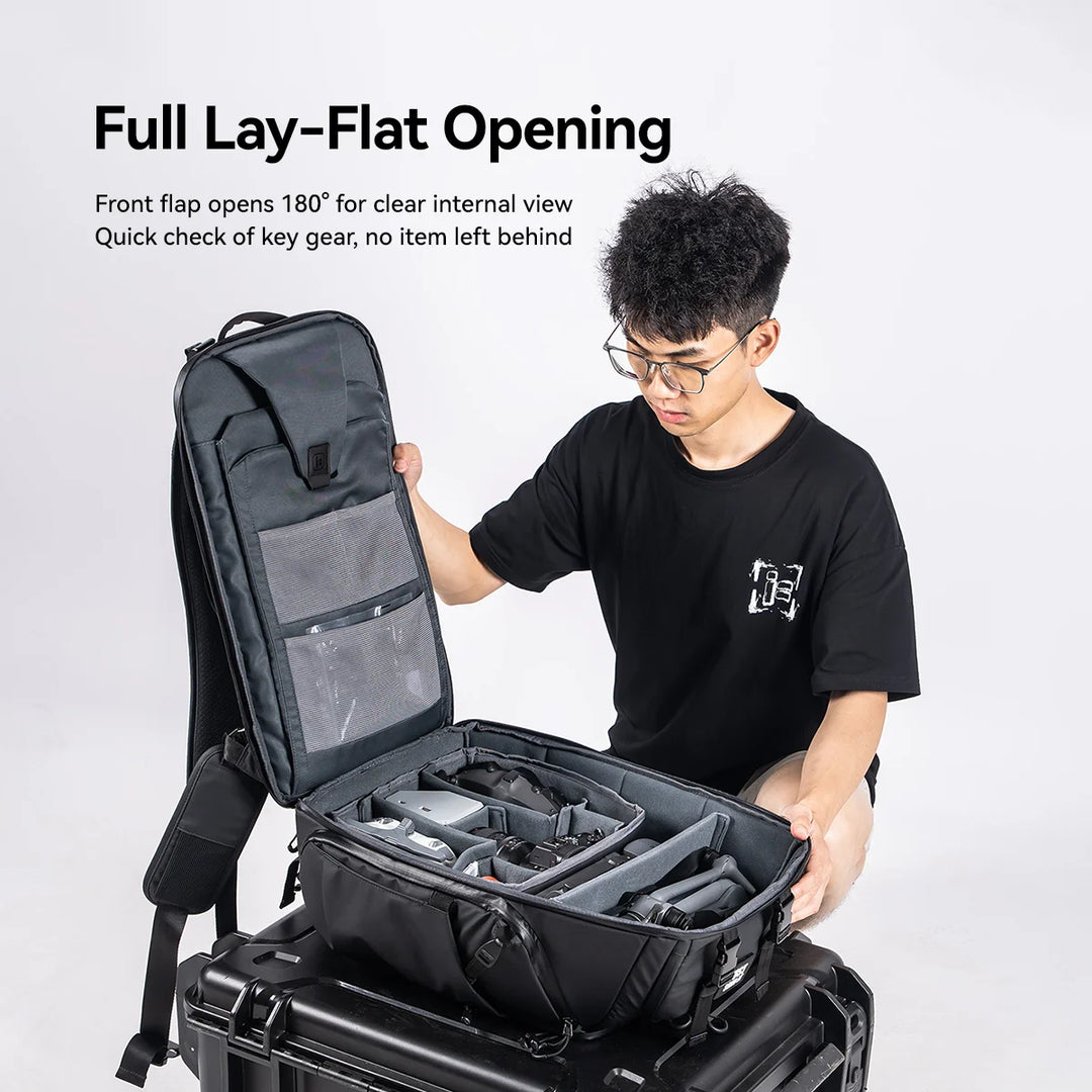 FPV Drone Backpack V2 540X380X220mm 35 Liter Volume Resizable Compartments Ntegrated RGB Light Strips For FPV Drone Goggles