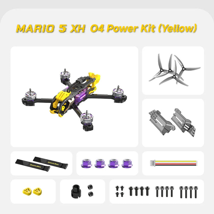 SpeedyBee Mario 5 FPV Drone — 5" Deadcat Carbon Fiber Frame, F405 V4 FC, DJI O4 Pro / DC / XH Power Kit Options