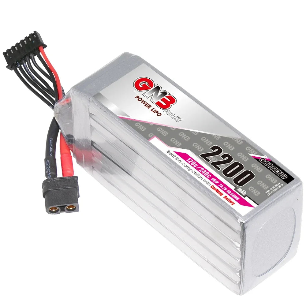 GAONENG GNB 22.2V 2200mAh 6S 120C XT60 LiPo Battery For 250-330mm Brushless Drone Blade Scimitar LRX Quad Align E-flite Airplane