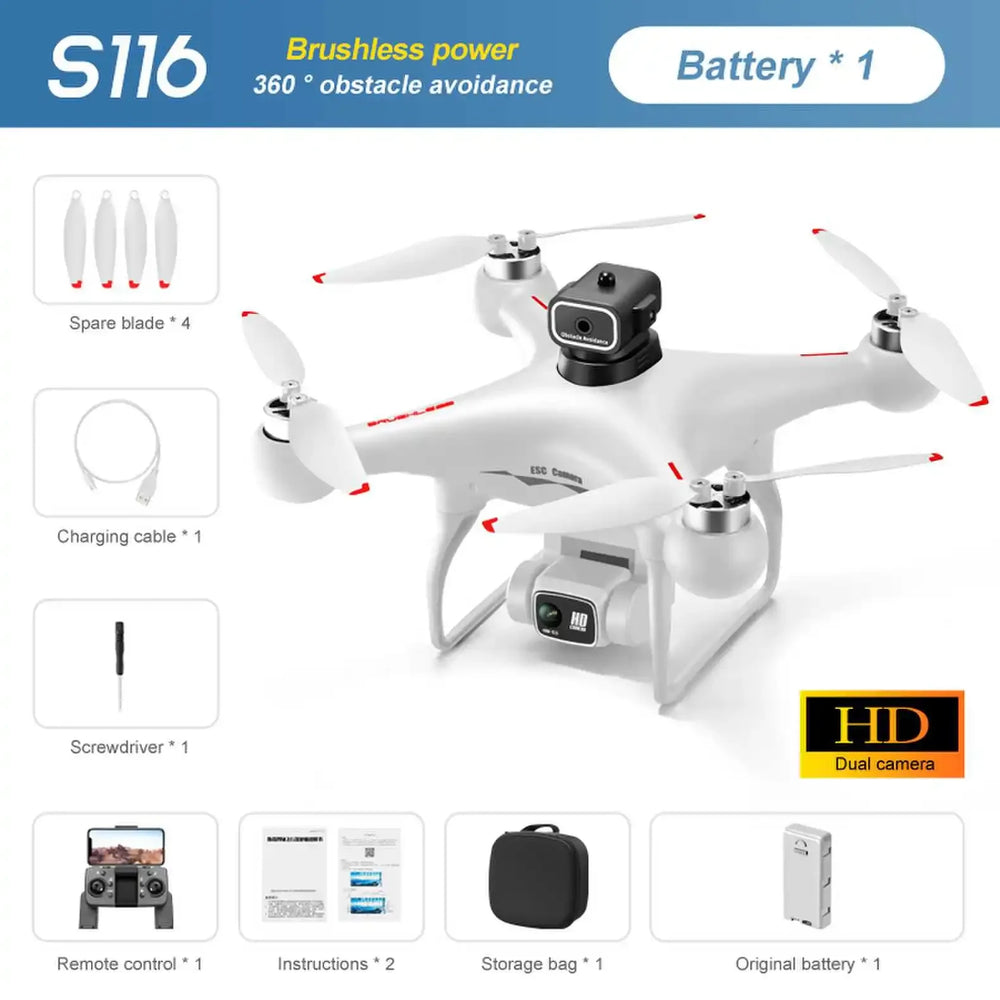 S116 Max Drone 8K GPS 4K Dual Camera Aerial Brushless Motor Long Life Battery Obstacle Avoidance Dron Camera Professional Drone - Thedroneflight